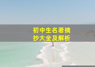 初中生名著摘抄大全及解析