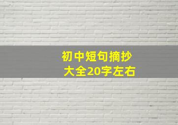 初中短句摘抄大全20字左右