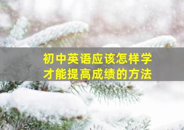 初中英语应该怎样学才能提高成绩的方法