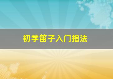 初学笛子入门指法