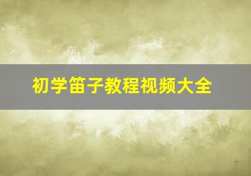 初学笛子教程视频大全