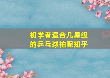 初学者适合几星级的乒乓球拍呢知乎