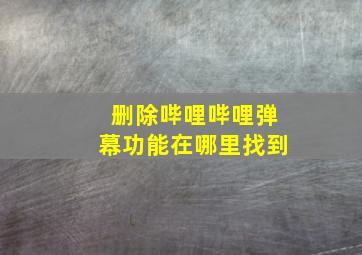 删除哔哩哔哩弹幕功能在哪里找到