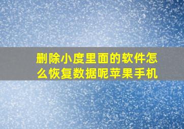 删除小度里面的软件怎么恢复数据呢苹果手机