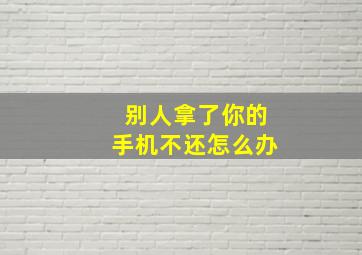 别人拿了你的手机不还怎么办