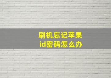 刷机忘记苹果id密码怎么办