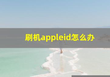 刷机appleid怎么办