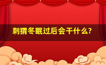 刺猬冬眠过后会干什么?