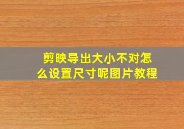 剪映导出大小不对怎么设置尺寸呢图片教程