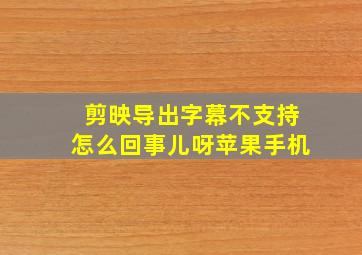 剪映导出字幕不支持怎么回事儿呀苹果手机