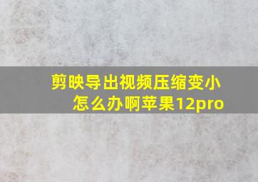 剪映导出视频压缩变小怎么办啊苹果12pro