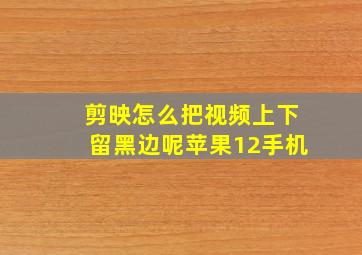 剪映怎么把视频上下留黑边呢苹果12手机