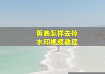 剪映怎样去掉水印视频教程