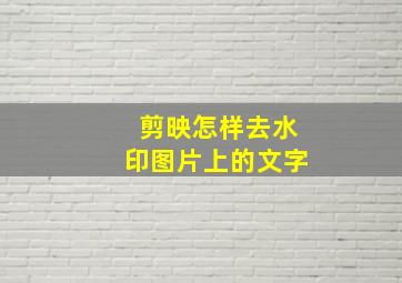 剪映怎样去水印图片上的文字