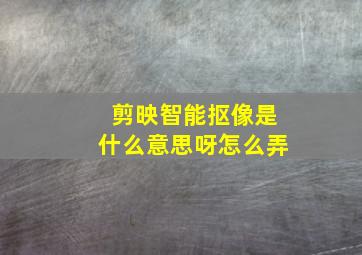 剪映智能抠像是什么意思呀怎么弄