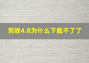 剪映4.8为什么下载不了了