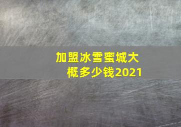 加盟冰雪蜜城大概多少钱2021