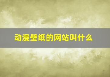 动漫壁纸的网站叫什么