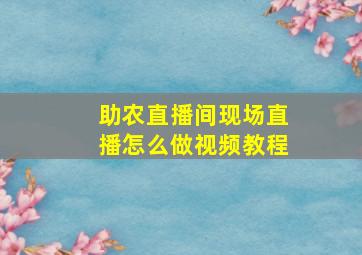 助农直播间现场直播怎么做视频教程