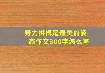 努力拼搏是最美的姿态作文300字怎么写