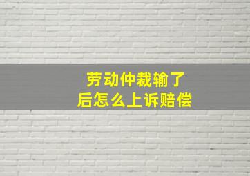 劳动仲裁输了后怎么上诉赔偿