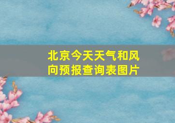 北京今天天气和风向预报查询表图片