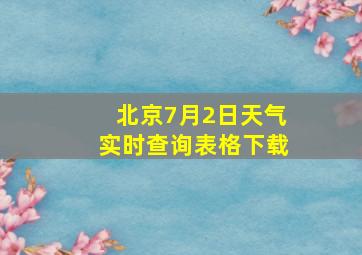 北京7月2日天气实时查询表格下载