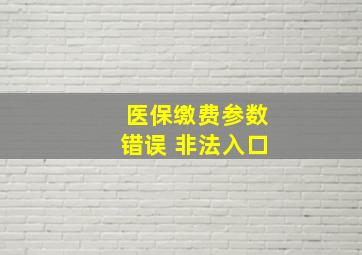 医保缴费参数错误 非法入口