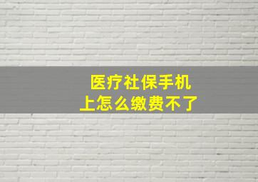 医疗社保手机上怎么缴费不了