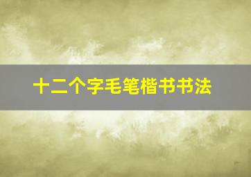 十二个字毛笔楷书书法