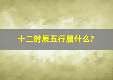 十二时辰五行属什么?