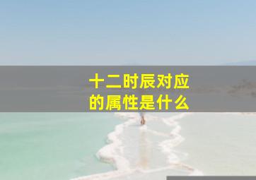 十二时辰对应的属性是什么