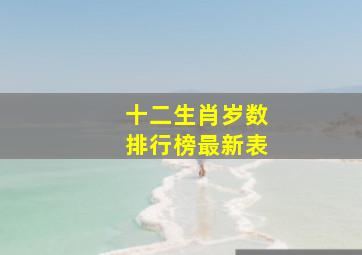 十二生肖岁数排行榜最新表