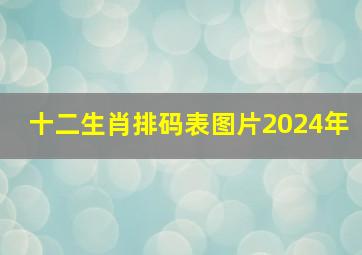 十二生肖排码表图片2024年