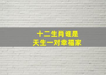 十二生肖谁是天生一对幸福家