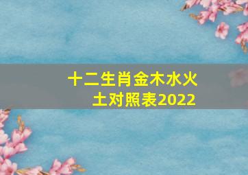 十二生肖金木水火土对照表2022