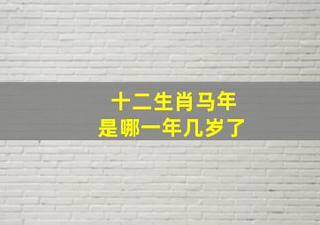 十二生肖马年是哪一年几岁了