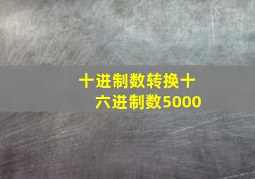 十进制数转换十六进制数5000