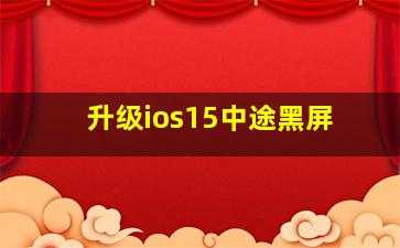 升级ios15中途黑屏