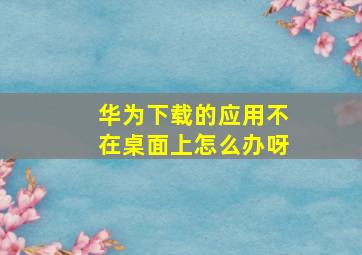 华为下载的应用不在桌面上怎么办呀