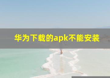 华为下载的apk不能安装