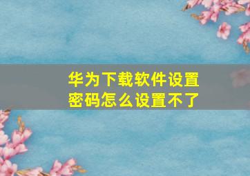 华为下载软件设置密码怎么设置不了