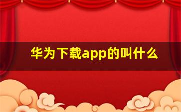 华为下载app的叫什么