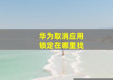 华为取消应用锁定在哪里找