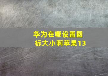 华为在哪设置图标大小啊苹果13