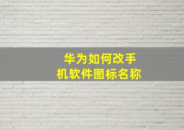 华为如何改手机软件图标名称