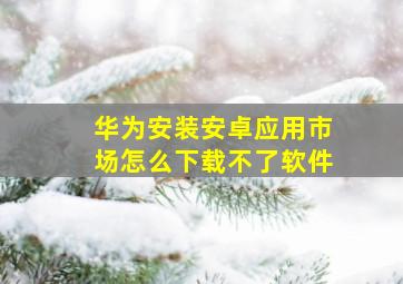 华为安装安卓应用市场怎么下载不了软件