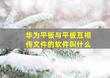 华为平板与平板互相传文件的软件叫什么