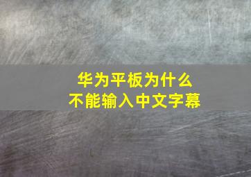 华为平板为什么不能输入中文字幕