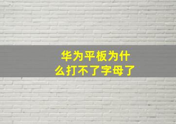 华为平板为什么打不了字母了